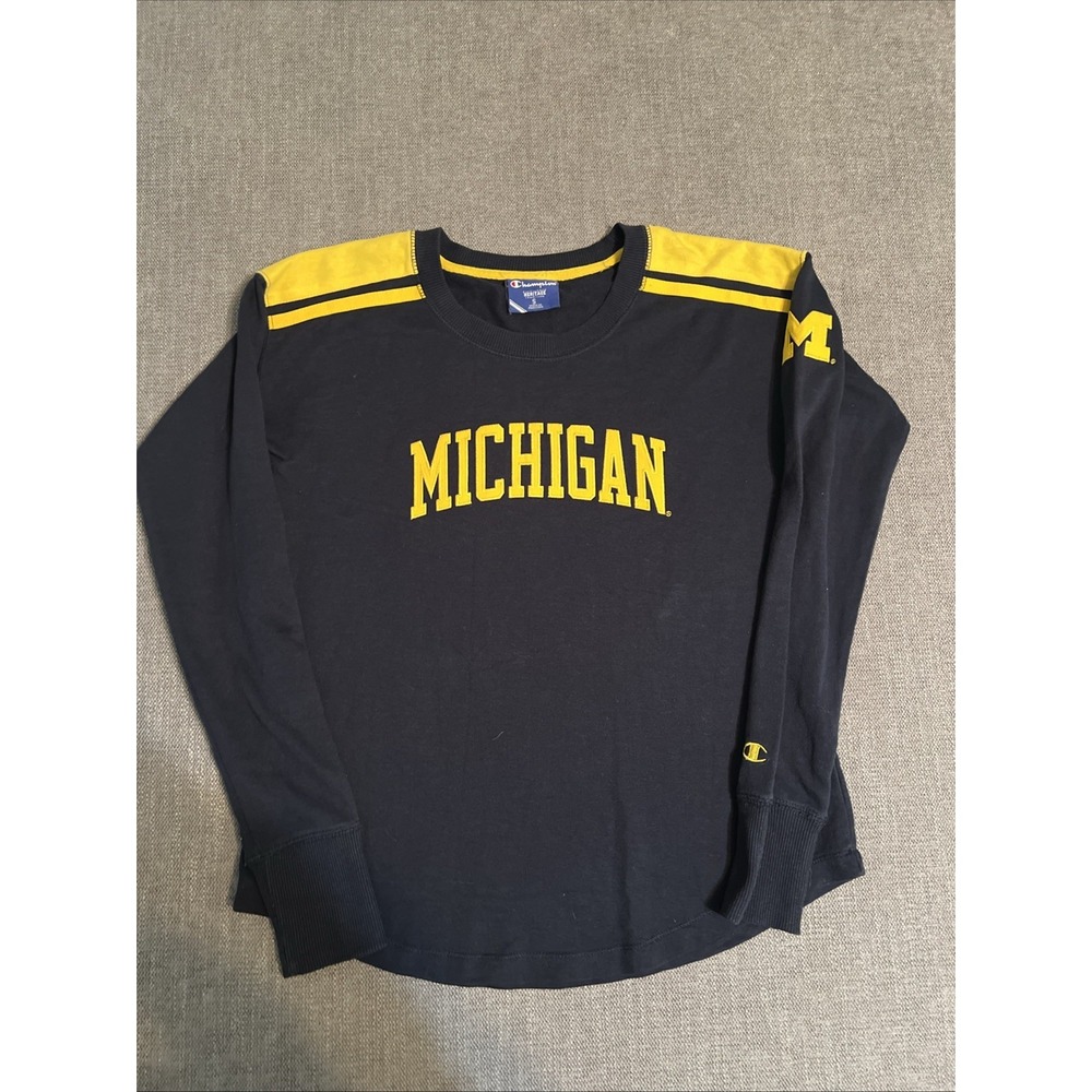 Champion Heritage‎ Collection Michigan Wolverines T Shirt Women's S Embroidered